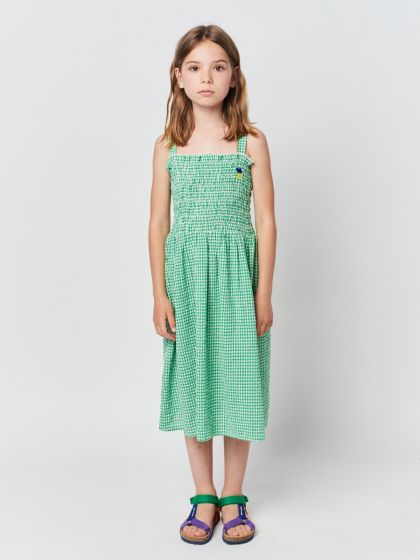 Green Vichy Strap Dress by Bobo Choses