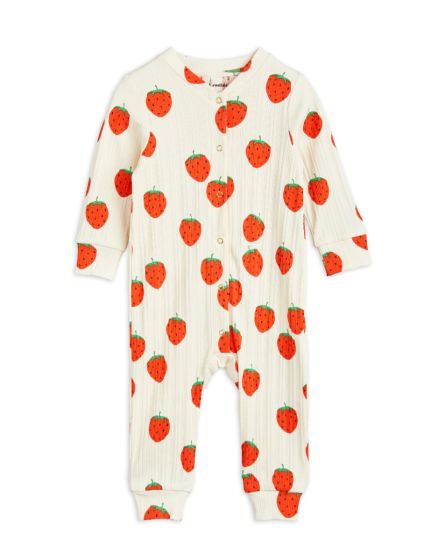 Strawberries Baby Jumpsuit by Mini Rodini