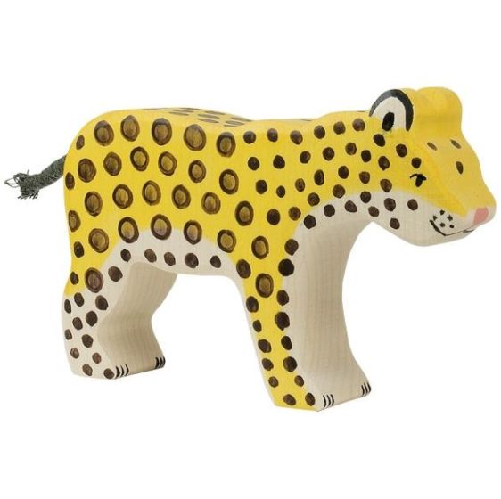 Wooden Animal, Leopard Toy Figurine by Holztiger