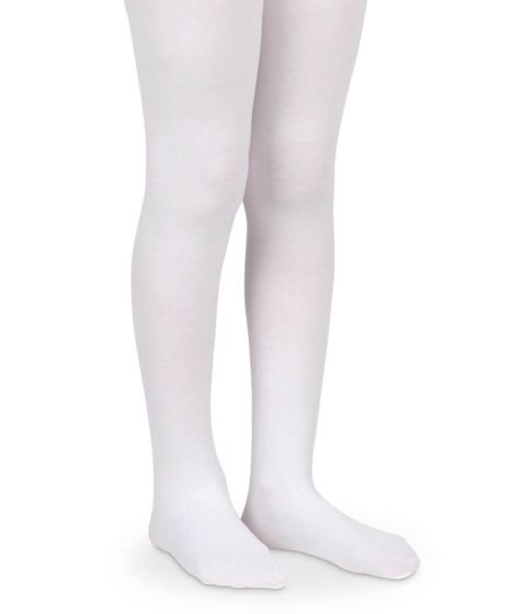 Wenchoice Little Girls White Jacquard Stretchy Soft Stylish Footed Tights 3-5