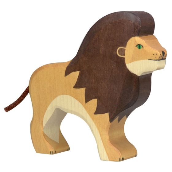 Lion with Mane Wooden Animal Toy Figurine by Holztiger
