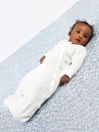 White, 3-6 Months Under the Nile Baby Muslin Bunting Organic Cotton 