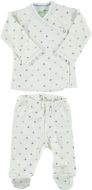 Egyptian Cotton Side Snap Kimono and Footed Pant Layette Set for Baby