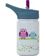 Stainless Steel Sippy with Straw, White Owl