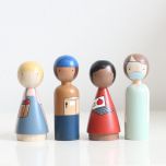 Hand Painted Wooden Peg Dolls, The Essential Workers