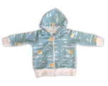 French Terry Zip Hoodie, Islands Blue & Turquoise