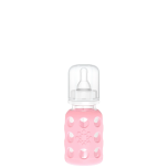 Lifefactory 4-ounce Glass Bottle, Pink
