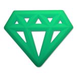 Silicone Diamond Teether Green