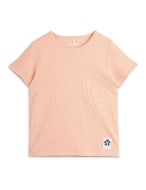Pink Solid Ribbed Short Sleeve Tee by Mini Rodini
