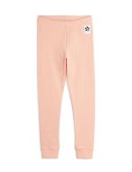 Solid Ribbed Leggings by Mini Rodini, Pink