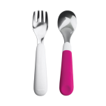 Pink Fork and Spoon Set