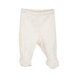Newborn Pants with Feet, Off White Pointelle
