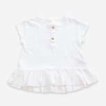 Organic Cotton T-shirt with Frill, White