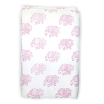 Raspberry Elephant Crib Skirt