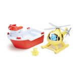 Rescue Boat With Helicopter by Green Toys