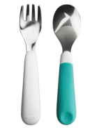 Teal Fork and Spoon Set