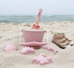 Dusty Rose Silicone Sand Bucket and Spade by Scrunch