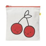 Organic Cotton Reusable Zip Sandwich Bag, Cherries