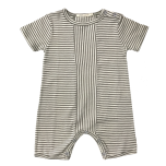 Striped Short Coverall by Tane, Graphite, 9-12 Months