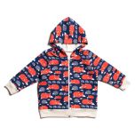 French Terry Zip Hoodie, Fox and Hedgehog